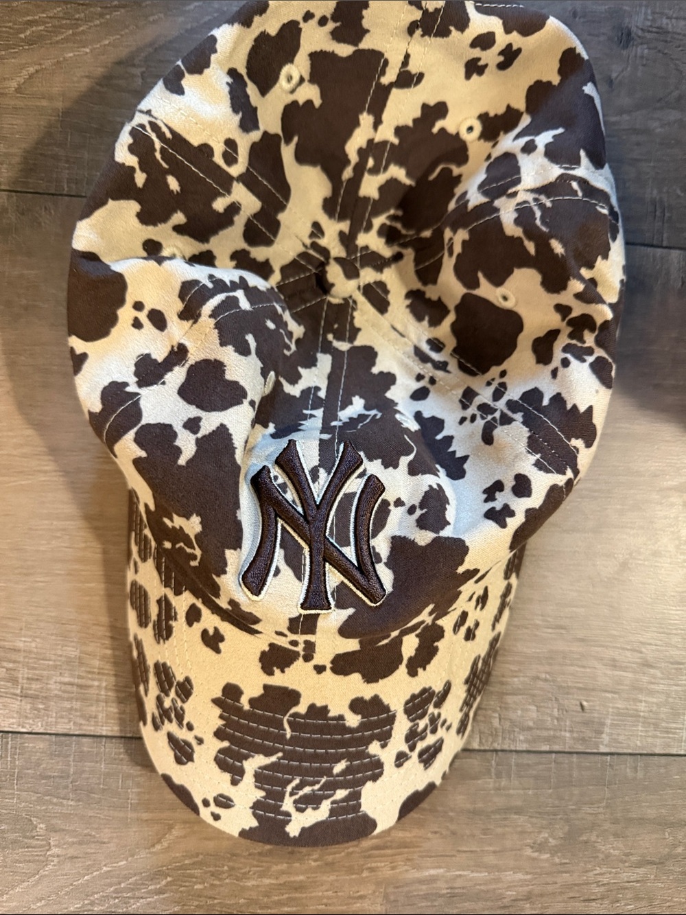 Genuine Merchandise NY Cowprint Cap - Brown and Cream